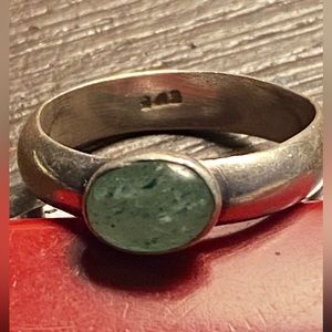 Sterling silver & Larimar stone band